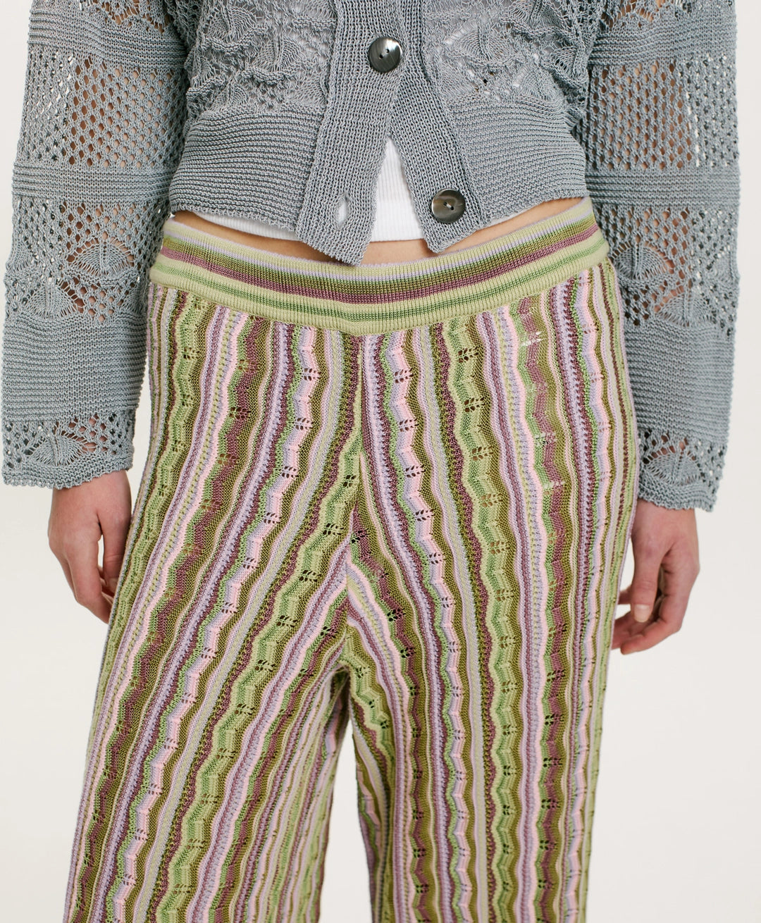 AREPAS MULTISTRIPED KNIT PANTS