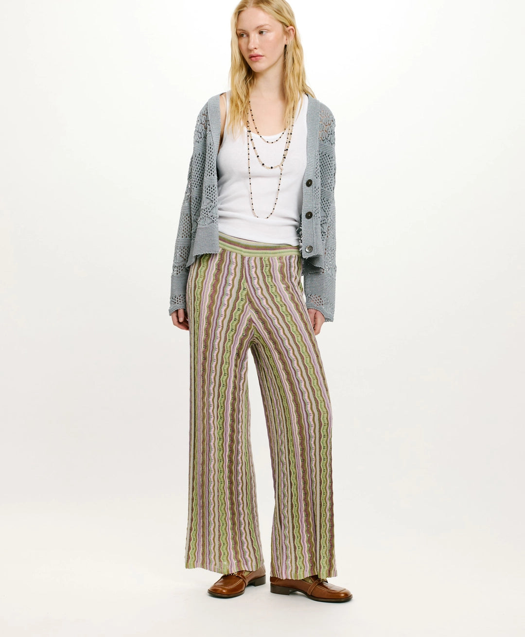 AREPAS MULTISTRIPED KNIT PANTS