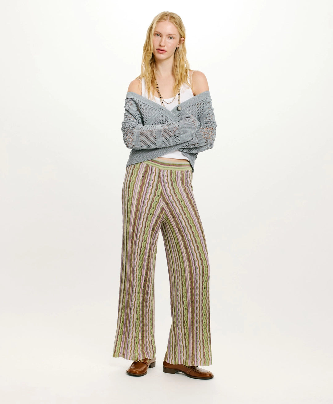 AREPAS MULTISTRIPED KNIT PANTS