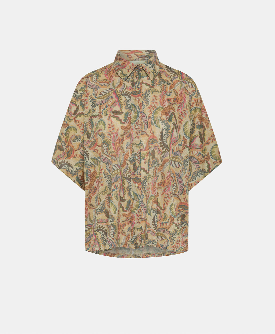 BROOKLYN SHIRT IN PRINTED MULTICOLOUR LUREX KNITTED MAGENTA