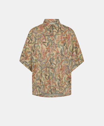 BROOKLYN SHIRT IN PRINTED MULTICOLOUR LUREX KNITTED MAGENTA