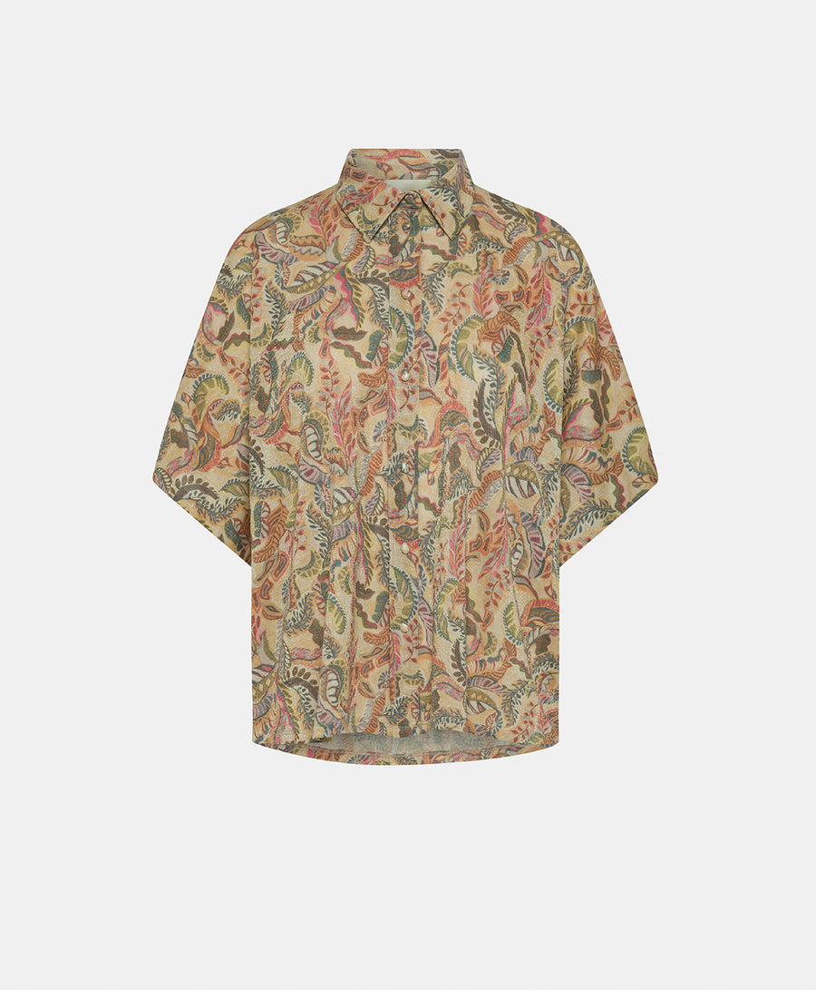 BROOKLYN SHIRT IN PRINTED MULTICOLOUR LUREX KNITTED MAGENTA