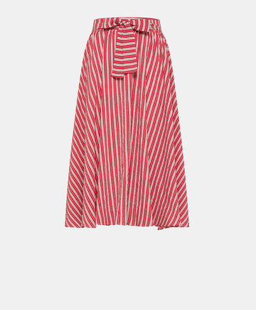 CAIANA SKIRT IN STRIPED COTTON AND SILK