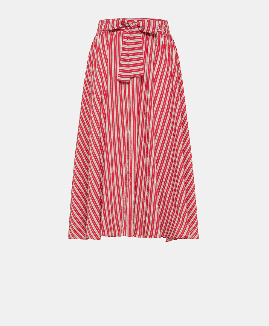 CAIANA SKIRT IN STRIPED COTTON AND SILK