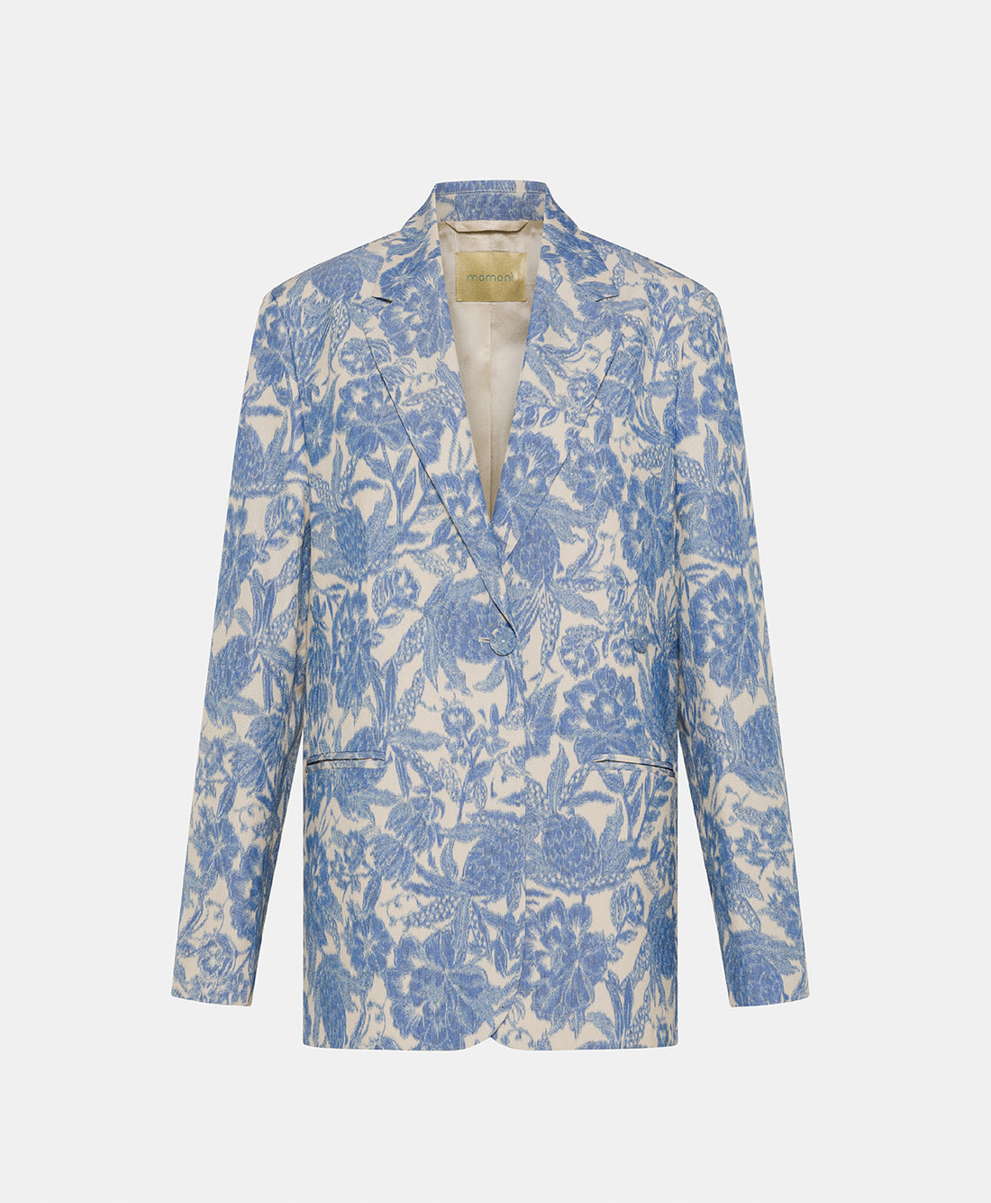 CAPOEIRA JACKET IN TROPICAL JAQUARD - BUTTER/BLUE NAVY