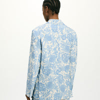 CAPOEIRA JACKET IN TROPICAL JAQUARD - BUTTER/BLUE NAVY