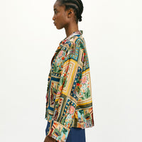 CATINGA SHIRT IN PRINTED HABUTAI SILK - MULTICOLOR GREEN