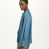 CATINGA SHIRT IN STONEWASHED CHAMBRAY - BLUE JEANS
