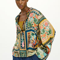 CATINGA SHIRT IN PRINTED HABUTAI SILK - MULTICOLOR GREEN