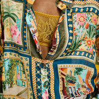 CATINGA SHIRT IN PRINTED HABUTAI SILK - MULTICOLOR GREEN