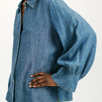 CATINGA SHIRT IN STONEWASHED CHAMBRAY - BLUE JEANS