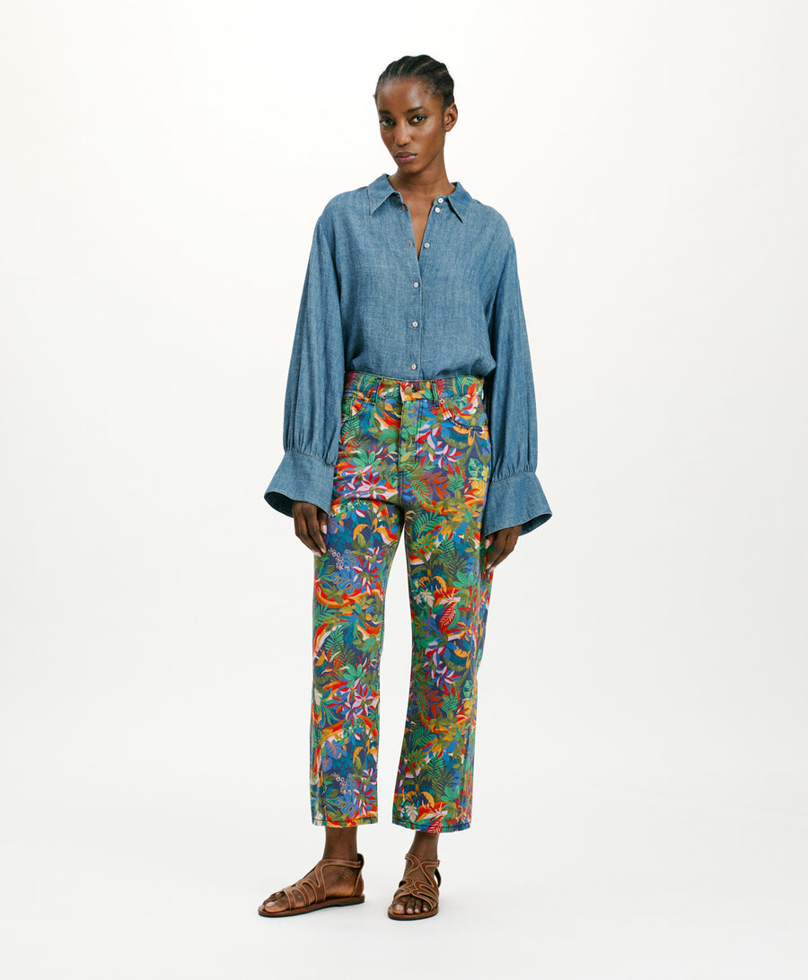 CATINGA SHIRT IN STONEWASHED CHAMBRAY - BLUE JEANS