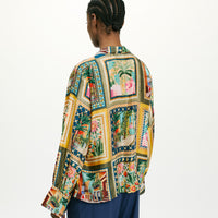 CATINGA SHIRT IN PRINTED HABUTAI SILK - MULTICOLOR GREEN