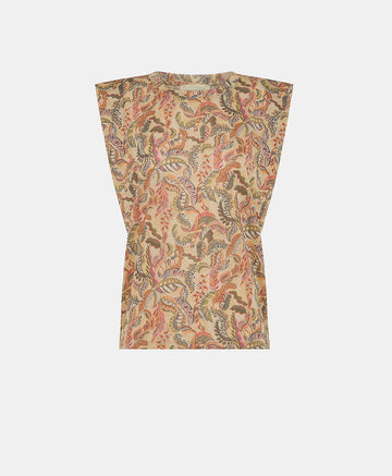 ENNA T-SHIRT IN PRINTED LUREX JERSEY - MULTICOLOR MAGENTA