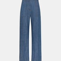 HIBISCUS PANTS IN STONEWASHED CHAMBRAY - BLUE JEANS