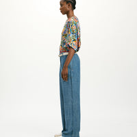 HIBISCUS PANTS IN STONEWASHED CHAMBRAY - BLUE JEANS
