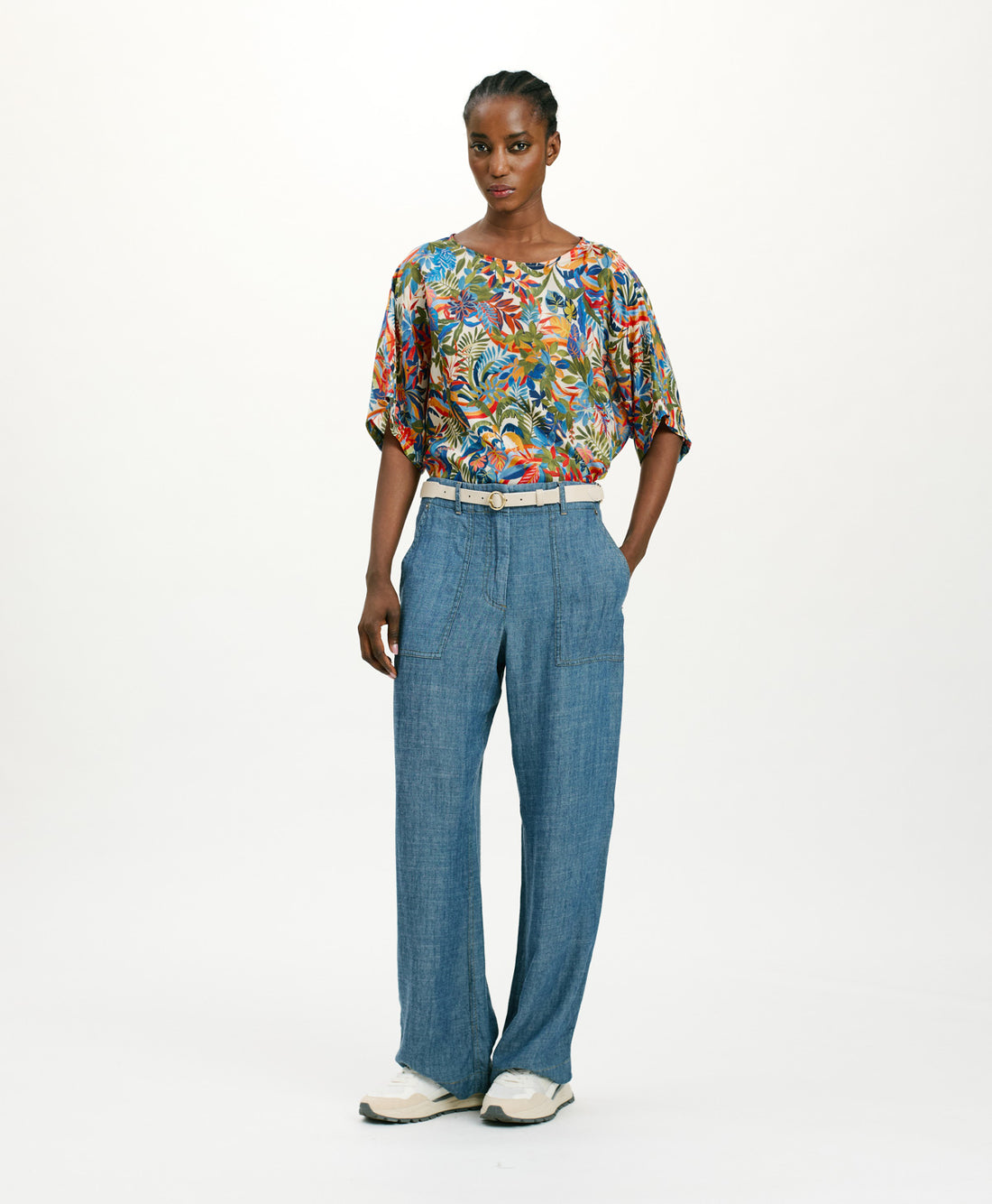HIBISCUS PANTS IN STONEWASHED CHAMBRAY - BLUE JEANS