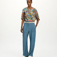 HIBISCUS PANTS IN STONEWASHED CHAMBRAY - BLUE JEANS