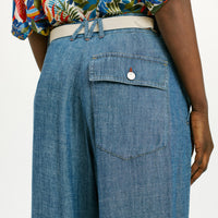 HIBISCUS PANTS IN STONEWASHED CHAMBRAY - BLUE JEANS