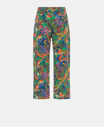 IVO PANTS IN PRINTED CANVAS - MULTICOLOR BLUE