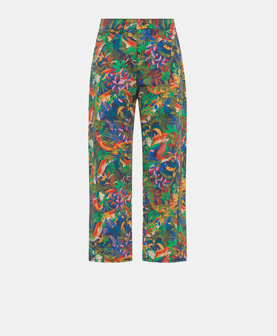 IVO PANTS IN PRINTED CANVAS - MULTICOLOR BLUE