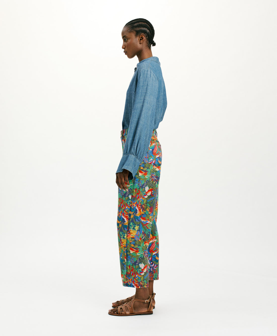 IVO PANTS IN PRINTED CANVAS - MULTICOLOR BLUE