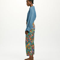 IVO PANTS IN PRINTED CANVAS - MULTICOLOR BLUE