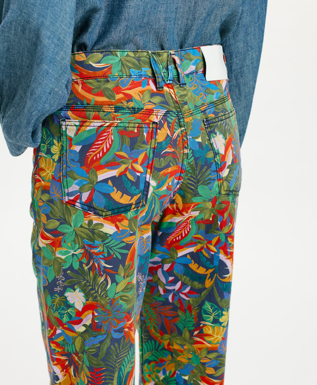 IVO PANTS IN PRINTED CANVAS - MULTICOLOR BLUE