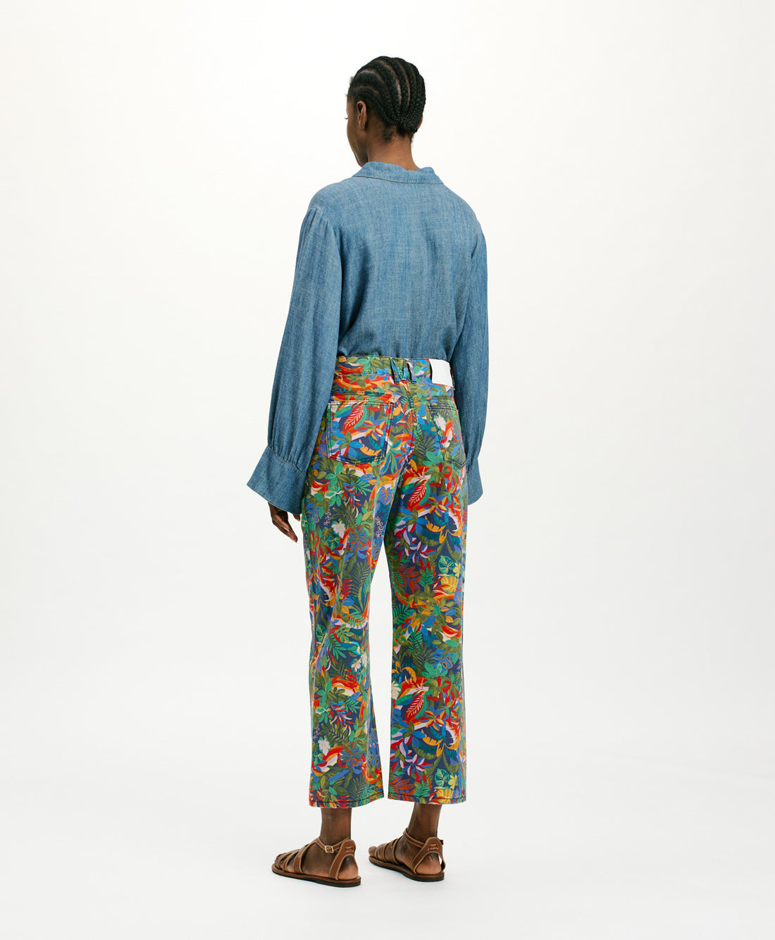 IVO PANTS IN PRINTED CANVAS - MULTICOLOR BLUE