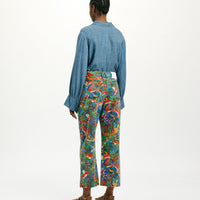 IVO PANTS IN PRINTED CANVAS - MULTICOLOR BLUE