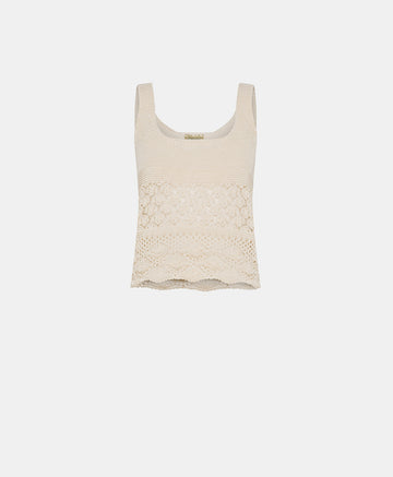 MOMONI JAIME CROCHET TOP - CREAM