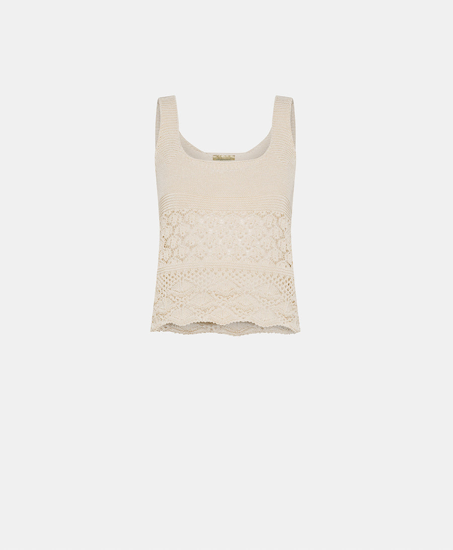 MOMONI JAIME CROCHET TOP - CREAM