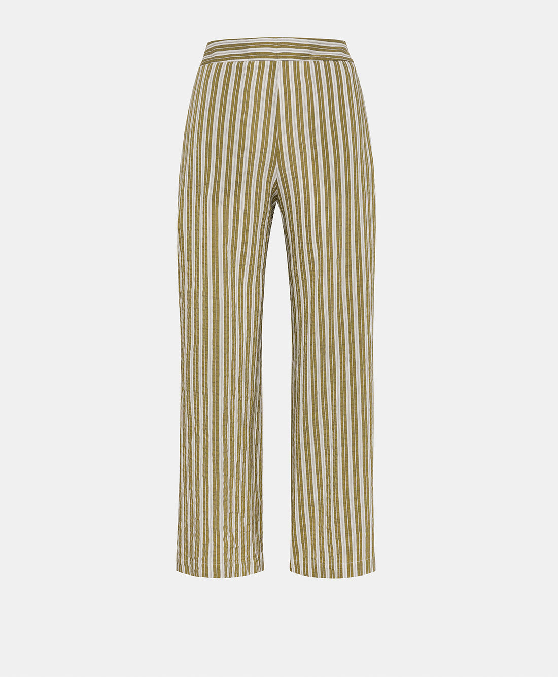JUAN PANTS IN STRIPED COTTON AND SILK - CREAM/GREEN