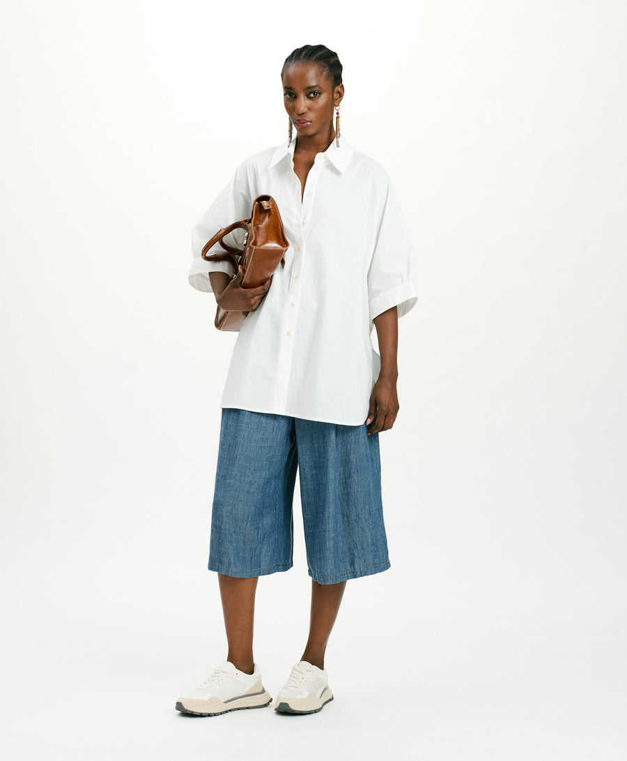 JULIA SHIRT IN NON-STRETCH POPLIN - CREAM