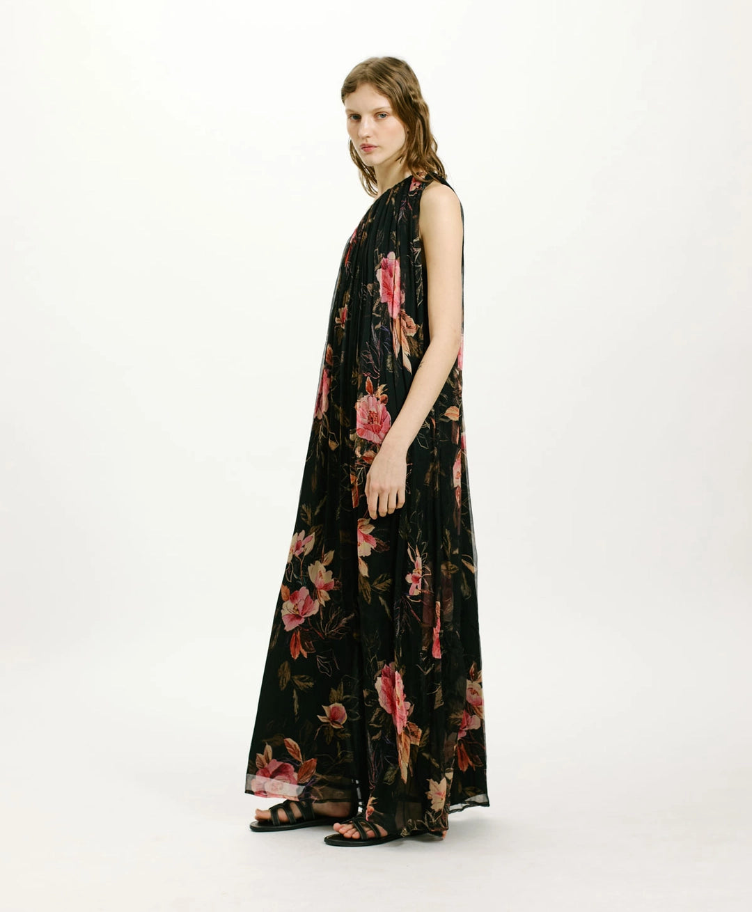 LUNA DRESS IN PRINTED CHIFFON CREPON