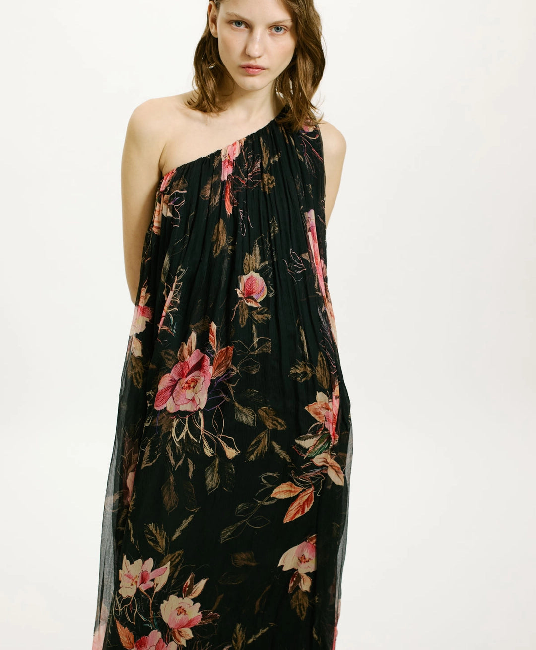 LUNA DRESS IN PRINTED CHIFFON CREPON