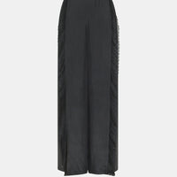 MARCOS PANTS IN HABUTAI WITH VALENCIENNES - BLACK