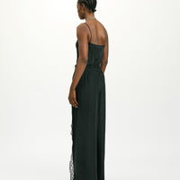 MARCOS PANTS IN HABUTAI WITH VALENCIENNES - BLACK