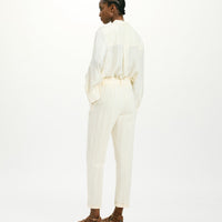 MATTHIEU PANTS IN STRIPED FAKE DENIM - CREAM