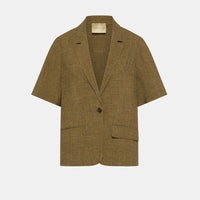 PIRQUA JACKET IN VISCOSE AND LINEN - OIL