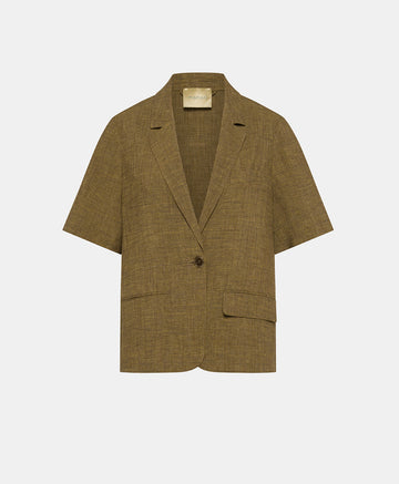 PIRQUA JACKET IN VISCOSE AND LINEN - OIL