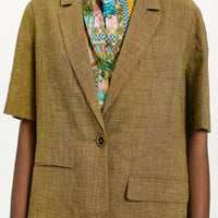 PIRQUA JACKET IN VISCOSE AND LINEN - OIL