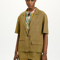 PIRQUA JACKET IN VISCOSE AND LINEN - OIL