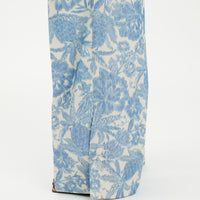 SANTIAGO PANTS IN JAQUARD TROPICAL - BUTTER/BLUE NAVY