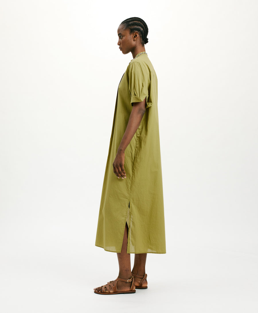 SEAN DRESS IN COTTON VOILE - AVOCADO