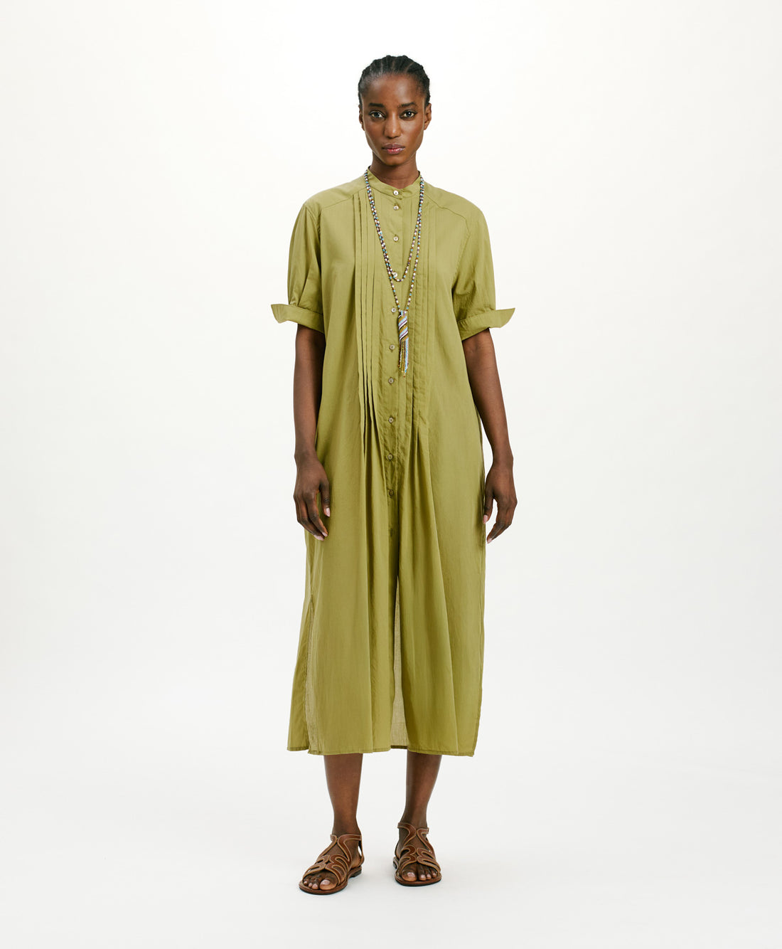 SEAN DRESS IN COTTON VOILE - AVOCADO