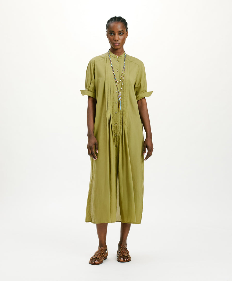 SEAN DRESS IN COTTON VOILE - AVOCADO
