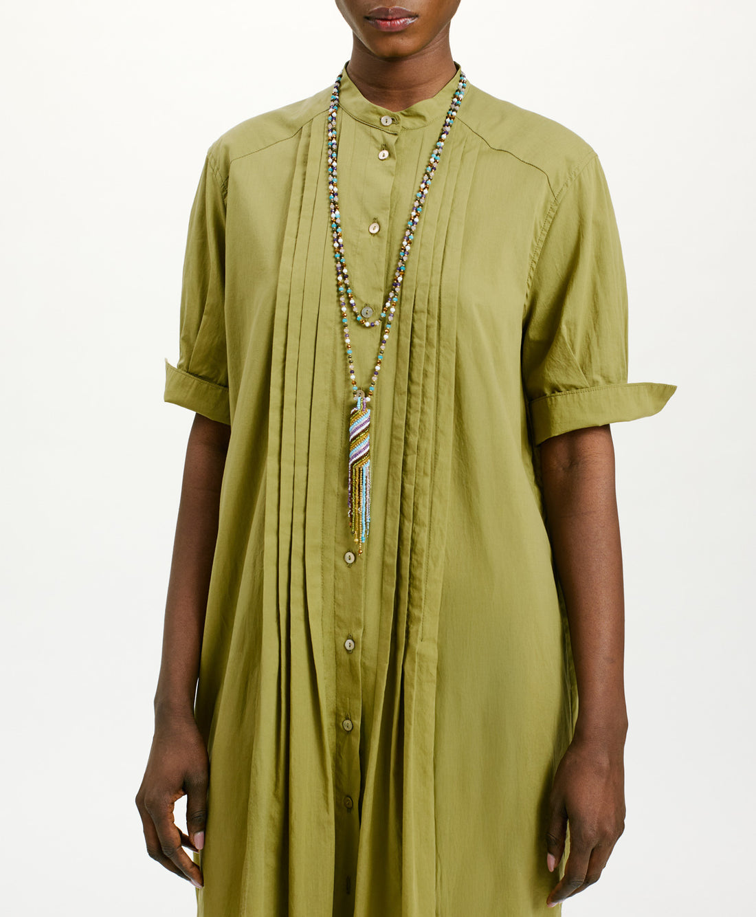 SEAN DRESS IN COTTON VOILE - AVOCADO
