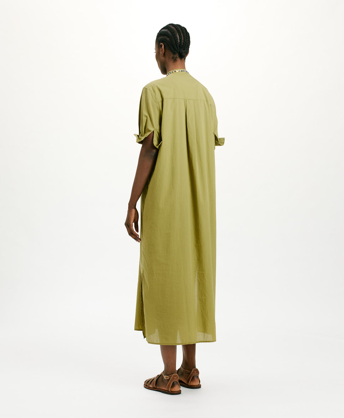 SEAN DRESS IN COTTON VOILE - AVOCADO