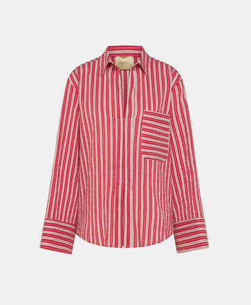 TARA BLOUSE IN STRIPED COTTON AND SILK